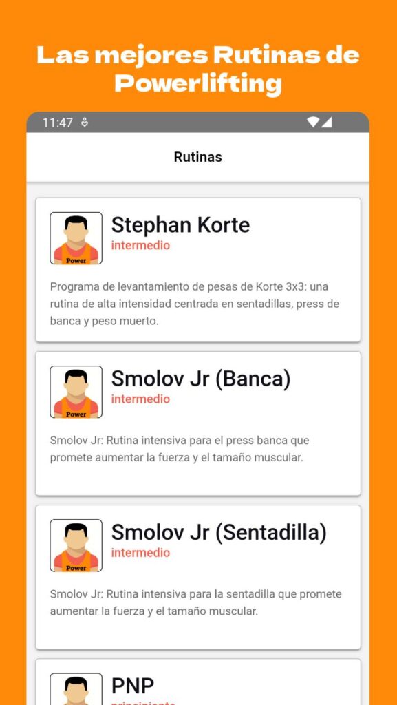 app rutina gimnasio
